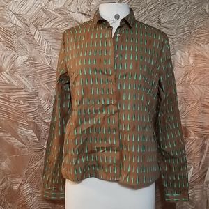 Niu button down shirt brown and blue